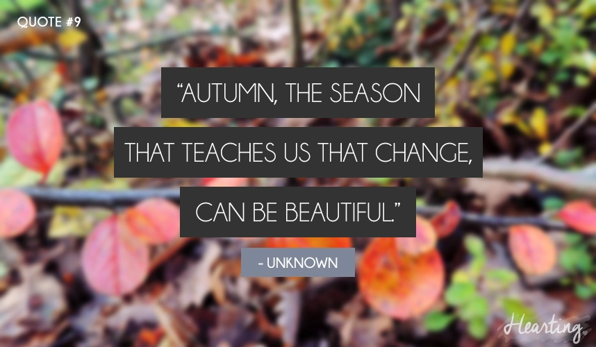 Quoting #9 | "Autumn, the season that teaches us that change, can be beautiful."